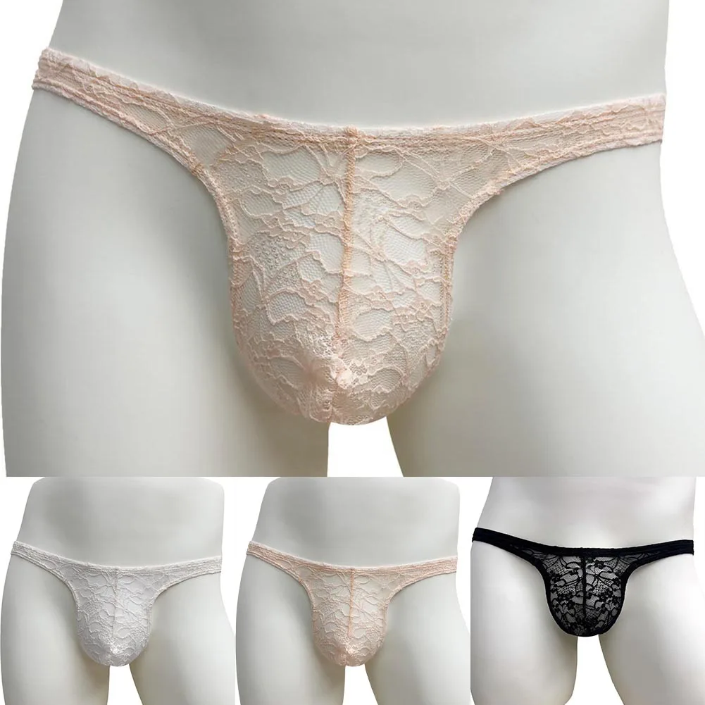 Men Lace Jacquard Briefs Underwear Sheer T-Back Sissy Bulge Pouch Panties Soft Calcinha Exotic Lingerie Erotic Men's Underpants
Men Lace Jacquard Briefs Underwear Sheer T-Back Sissy Bulge Pouch Panties Soft Calcinha Exotic Lingerie Erotic Men's Underpants