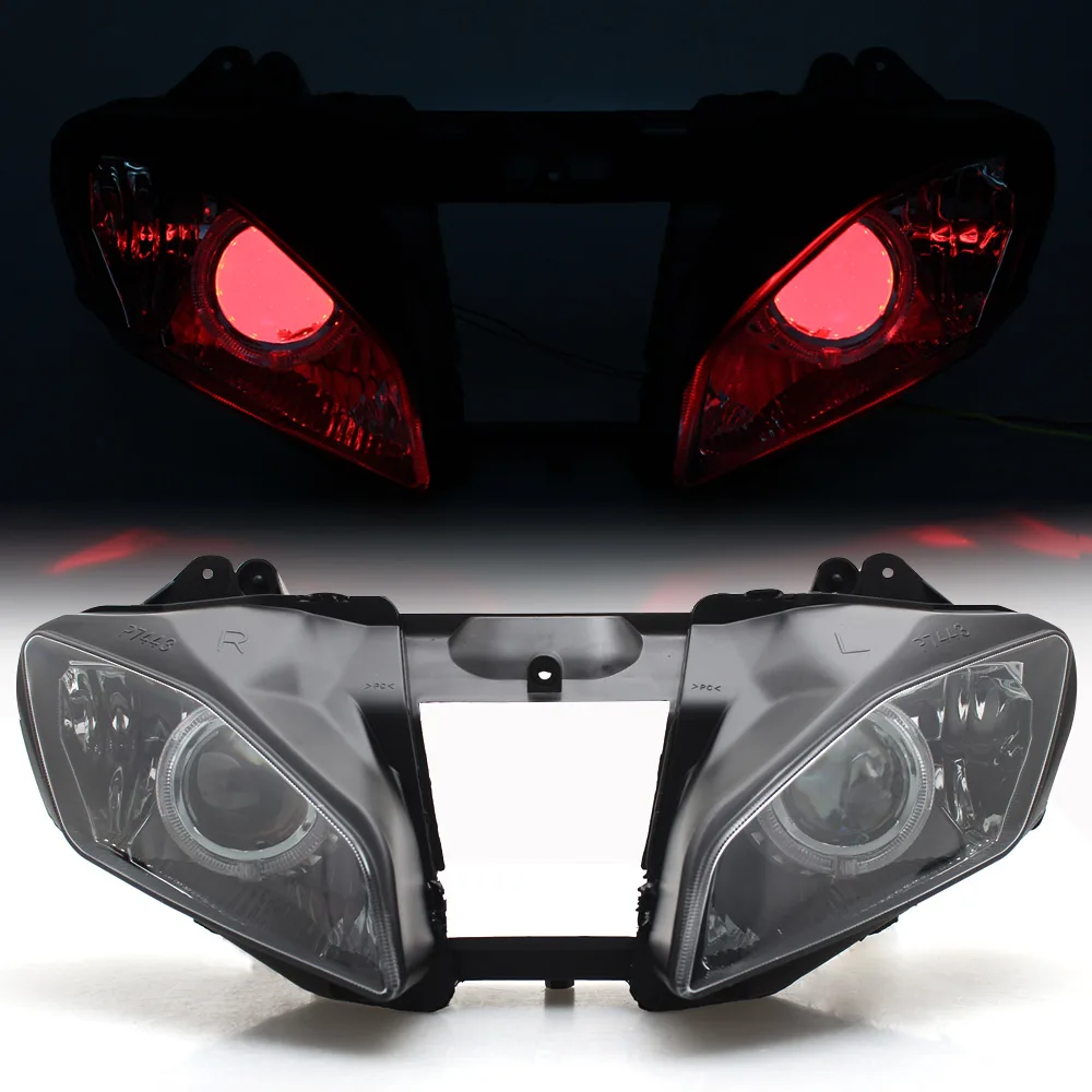 Motorcycle Headlight Custom Angel Devil Eyes Led Head Light Lamps HID Projector Headlamp Assembly For Yamaha YZF R6 r6 2008-2015
Motorcycle Headlight Custom Angel Devil Eyes Led Head Light Lamps HID Projector Headlamp Assembly For Yamaha YZF R6 r6 2008-2015