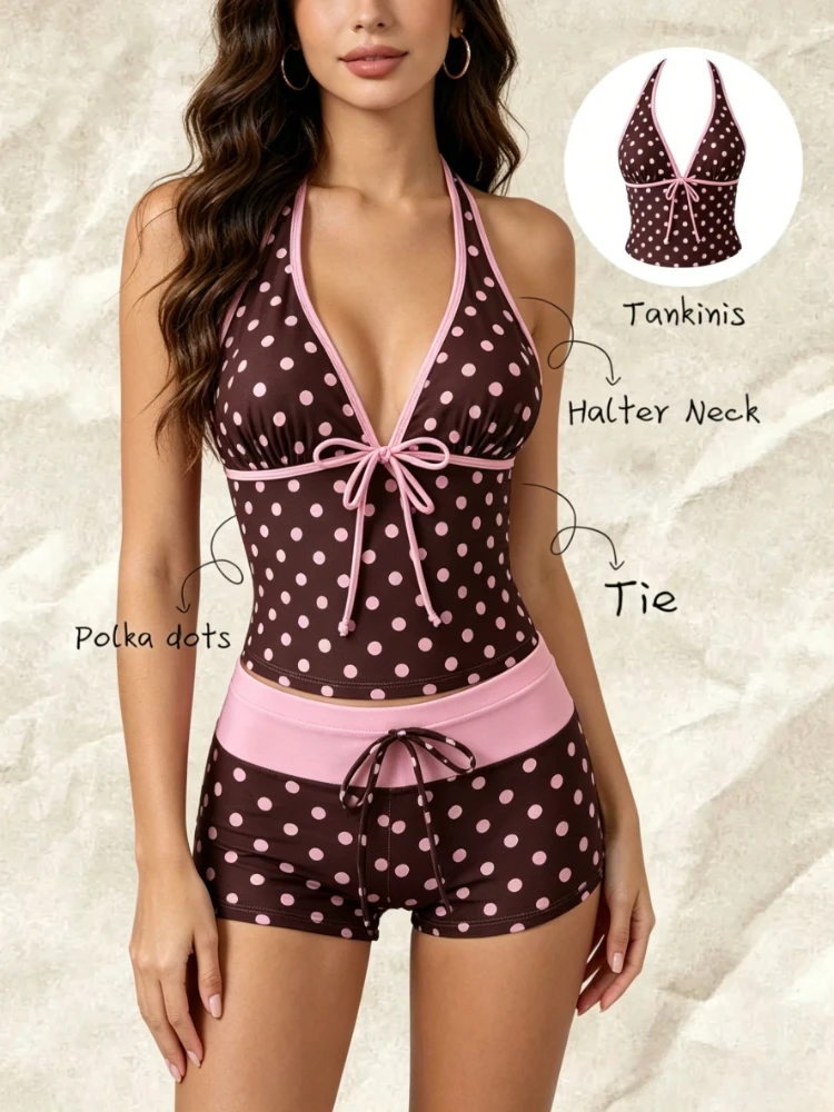 Bikini Two Piece Set Women Summer Beach Polka Dot Halter V Neck Tie Waist Bodycon Pool Party Bathing Suit Swimwear Outfit
Bikini Two Piece Set Women Summer Beach Polka Dot Halter V Neck Tie Waist Bodycon Pool Party Bathing Suit Swimwear Outfit