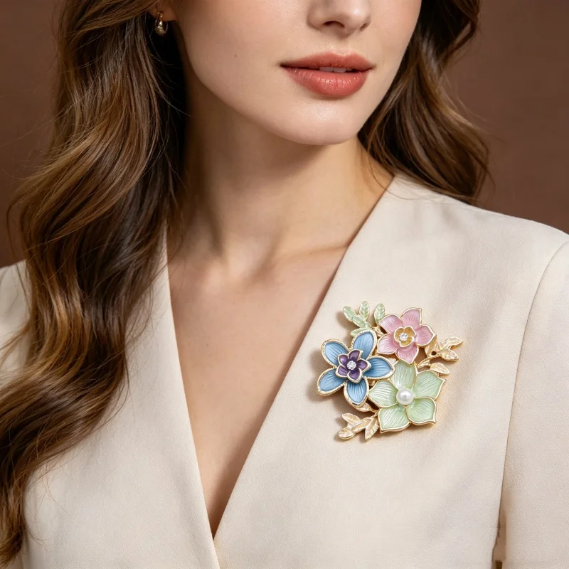 Vintage Enamel Flower Magnetic Brooch Gold Tone Multicolor Floral Pin With Pearl No Hole Brooch For Daily Party Wear
Vintage Enamel Flower Magnetic Brooch Gold Tone Multicolor Floral Pin With Pearl No Hole Brooch For Daily Party Wear