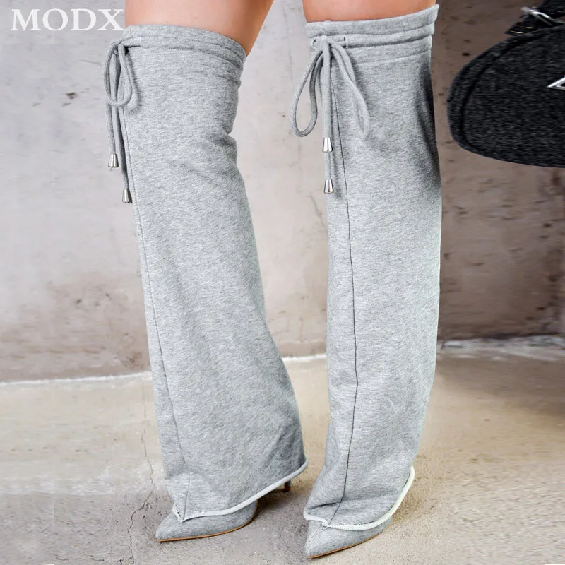 Soft Fabric Patchwork Long Boots Women New Pointed Toe Stiletto Lace Up Thin High Heels Bowknot Designer Fashion Runway Shoes
Soft Fabric Patchwork Long Boots Women New Pointed Toe Stiletto Lace Up Thin High Heels Bowknot Designer Fashion Runway Shoes