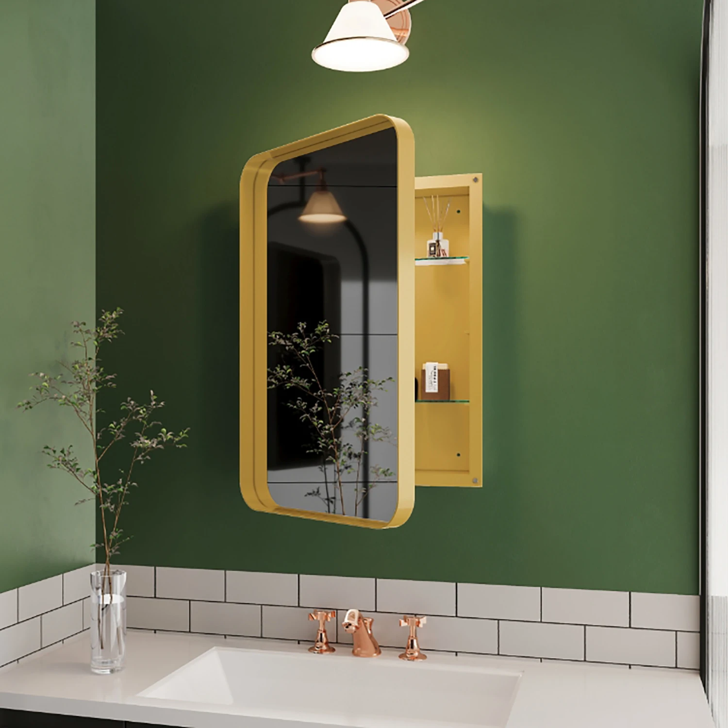 16x24 Inch Recessed Metal Framed Medicine Cabinet with Mirror and Adjustable Shelves Wall Mirror with Storage for Bathroom, Matt
16x24 Inch Recessed Metal Framed Medicine Cabinet with Mirror and Adjustable Shelves Wall Mirror with Storage for Bathroom, Matt