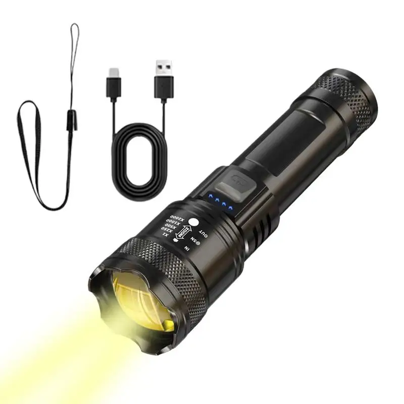 Flashlights For Home Emergencies Flashlight Water Resistant LED Light 3 Modes Rechargeable Flash Light Zoomable For Outdoors
Flashlights For Home Emergencies Flashlight Water Resistant LED Light 3 Modes Rechargeable Flash Light Zoomable For Outdoors