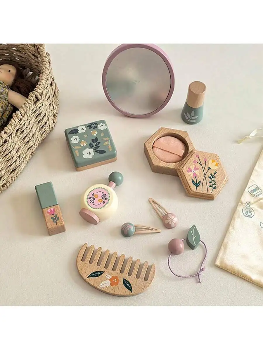 Wooden Makeup Set With Mirror Lipstick Comb Hairpins For Adults
Wooden Makeup Set With Mirror Lipstick Comb Hairpins For Adults