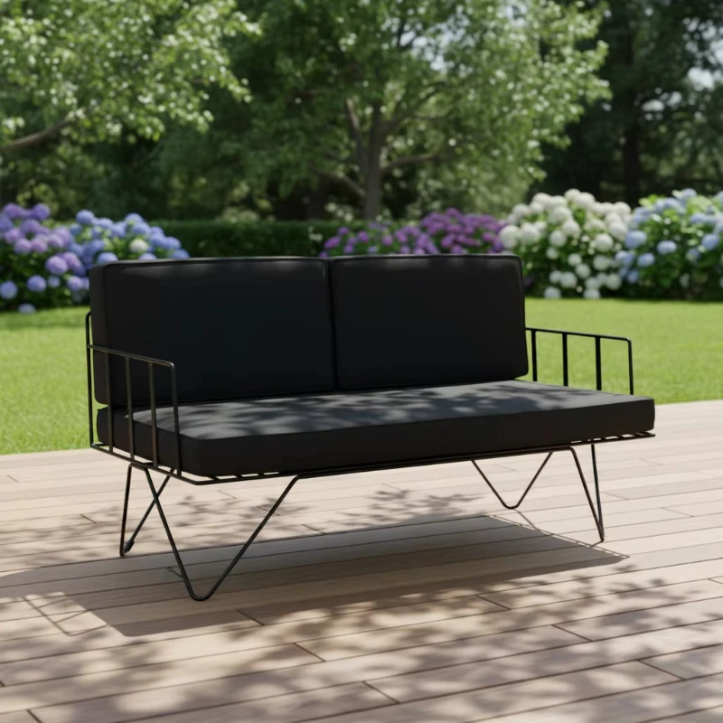 Thickened seat cushion Black metal wire Modern farmhouse Outdoor rental Sofa chair Leisure bench
Thickened seat cushion Black metal wire Modern farmhouse Outdoor rental Sofa chair Leisure bench