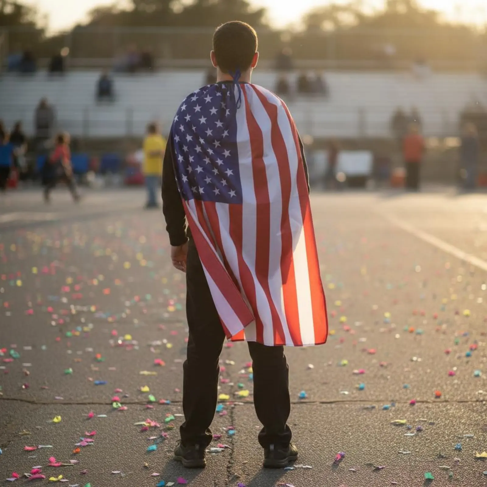 USA Flag Cape Lightweight Drawstring Flag Cape Patriotic Merchandise Bright Print Bright Hues for Sports Fans, Festivals
USA Flag Cape Lightweight Drawstring Flag Cape Patriotic Merchandise Bright Print Bright Hues for Sports Fans, Festivals