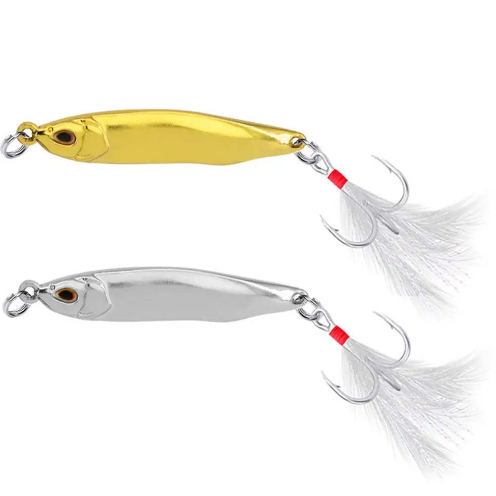 Lure Fake Bait 7g/10g/15g/20g Aluminum Alloy Fishing Jigging Baits With Feather Treble Hook Fishing Accessories
Lure Fake Bait 7g/10g/15g/20g Aluminum Alloy Fishing Jigging Baits With Feather Treble Hook Fishing Accessories