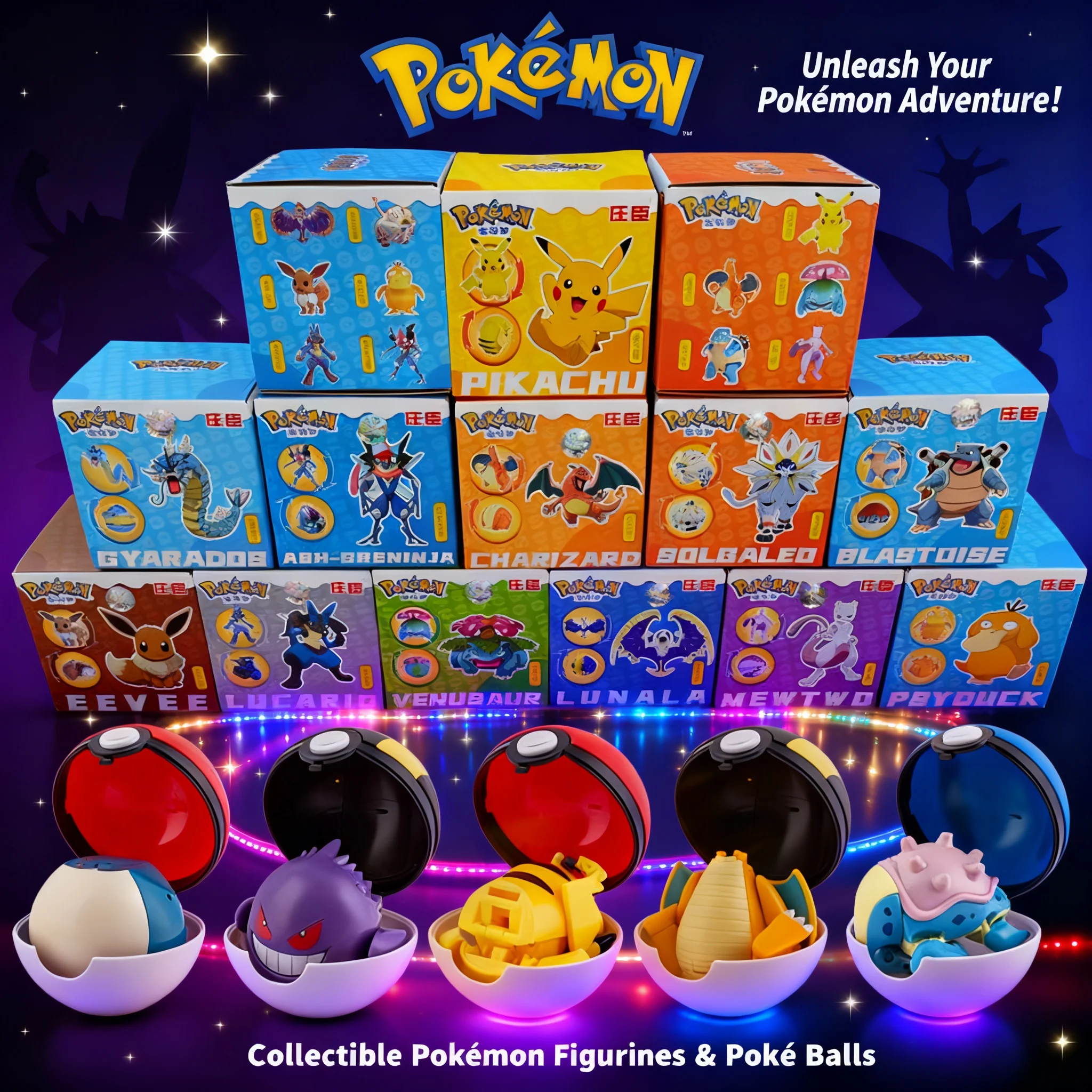Pikachu Gengar Snorlax Dragonite Pokemon Action Figures Toy Pocket Monsters Ball Model Pokeball Figures Toy Collection
Pikachu Gengar Snorlax Dragonite Pokemon Action Figures Toy Pocket Monsters Ball Model Pokeball Figures Toy Collection