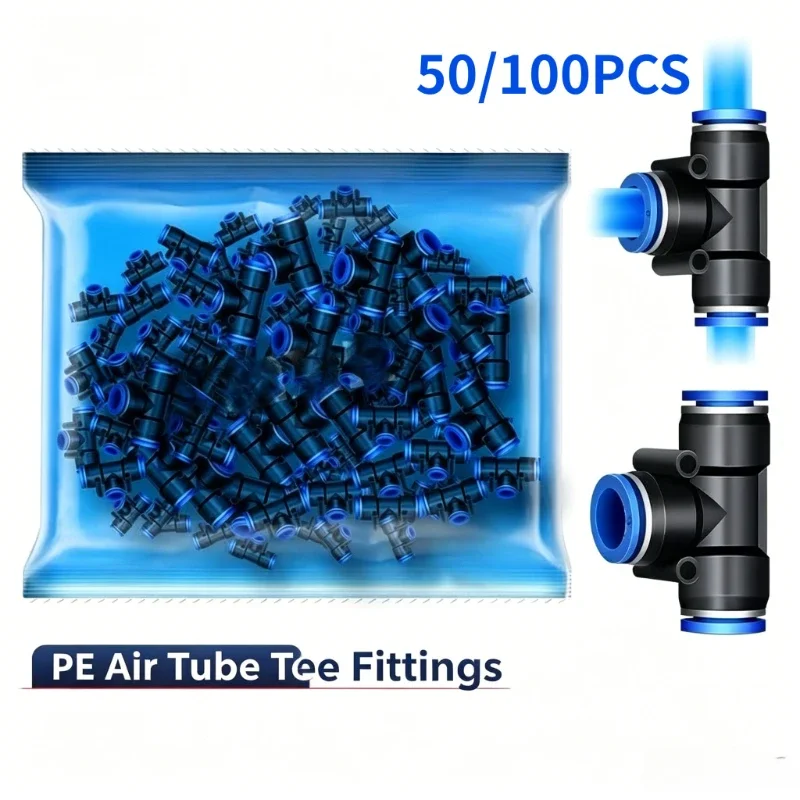 50pcs Plastic Pneumatic PE6/PE12 Air Compressor Pipe Quick Push-in Fitting PE4 PE8 PE10 T-type Tee PE16
50pcs Plastic Pneumatic PE6/PE12 Air Compressor Pipe Quick Push-in Fitting PE4 PE8 PE10 T-type Tee PE16