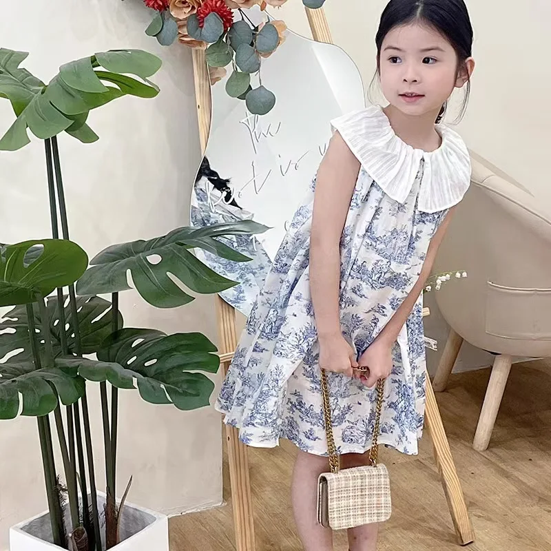 Frock For Girl Dress Retro Lotus Leaf Collar Ink Painting Tank Top Skirt Flower Baby Girl Dresses 1 2 4 6 8 9 10 Kids Clothes
Frock For Girl Dress Retro Lotus Leaf Collar Ink Painting Tank Top Skirt Flower Baby Girl Dresses 1 2 4 6 8 9 10 Kids Clothes