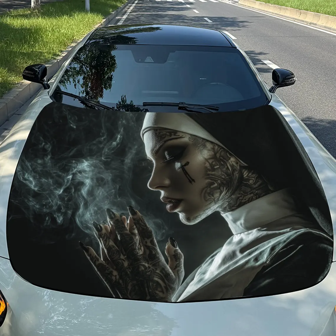 The Nun In The Smoke Self-Adhesive Vinyl Car Wrap - Waterproof Scratch-Resistant Decal For Cars, SUVs,Durable Exterior Protectio
The Nun In The Smoke Self-Adhesive Vinyl Car Wrap - Waterproof Scratch-Resistant Decal For Cars, SUVs,Durable Exterior Protectio
