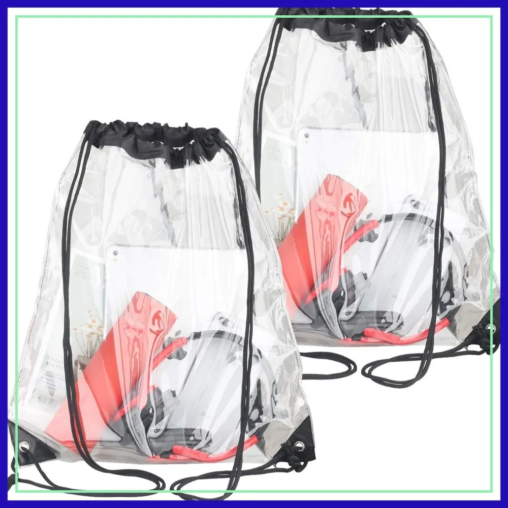 2 Pack Clear Drawstring Bags, Waterproof Stadium Approved Bag for Concerts, Sports Events, Work
2 Pack Clear Drawstring Bags, Waterproof Stadium Approved Bag for Concerts, Sports Events, Work