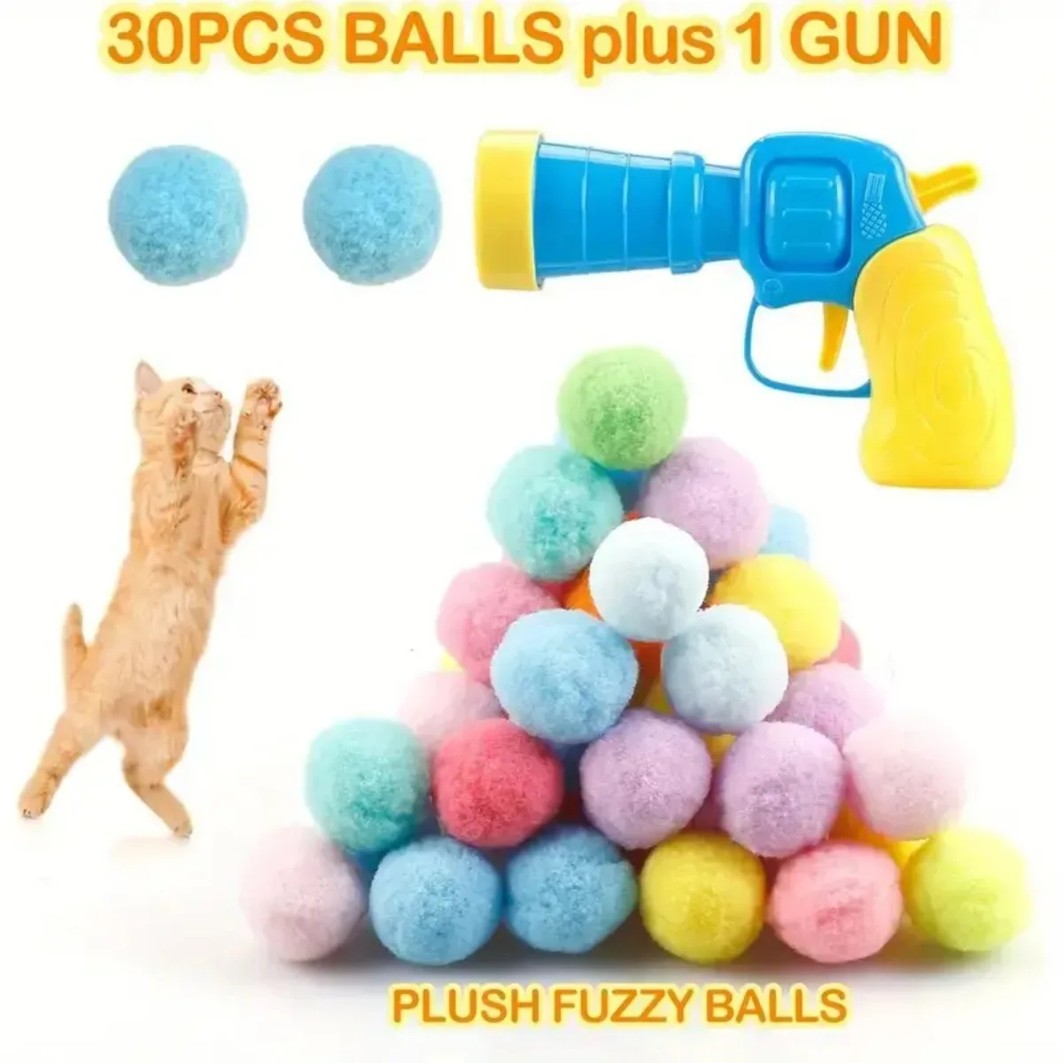 Interactive Cat Toy Gun Set with 31 Plush Balls and Launcher, Fun Indoor Hunting Play Toy for Adult Cats and Cute Kittens
Interactive Cat Toy Gun Set with 31 Plush Balls and Launcher, Fun Indoor Hunting Play Toy for Adult Cats and Cute Kittens