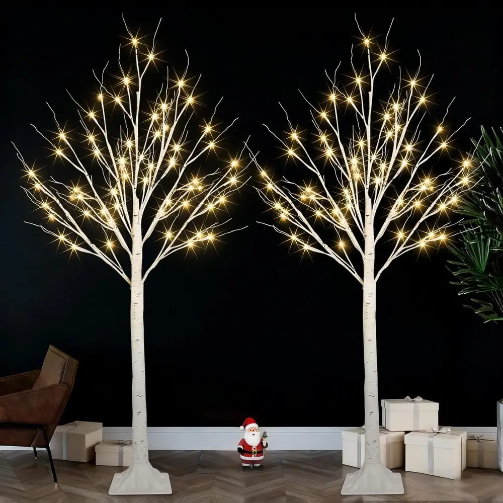 Pair of 4T Tall Illuminated Birch Trees for Indoor/Outdoor Christmas Decor with 96 LED Warm White Lights, Ideal for Home, Bedroo
Pair of 4T Tall Illuminated Birch Trees for Indoor/Outdoor Christmas Decor with 96 LED Warm White Lights, Ideal for Home, Bedroo