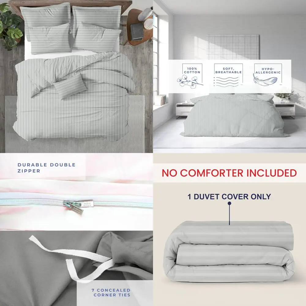 100% Egyptian Cotton King Size Duvet Cover - 600 Thread Count Sateen, Ultra Soft, Premium Comfort, Durable Quality
100% Egyptian Cotton King Size Duvet Cover - 600 Thread Count Sateen, Ultra Soft, Premium Comfort, Durable Quality