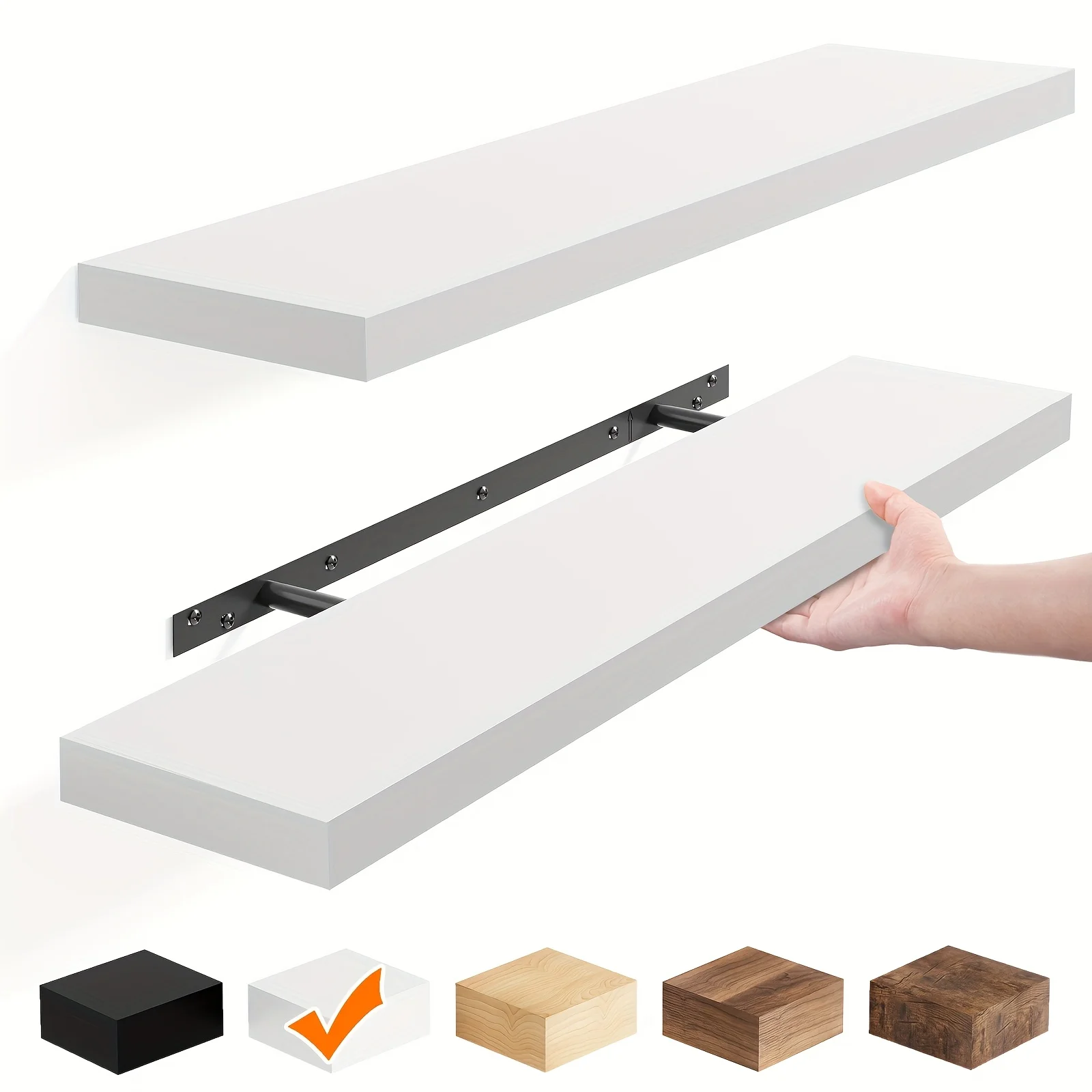 usTOMNK 2pcs Floating Shelves, 22" Wood Hanging Shelf For Wall, Mounted Wood Shelves For Kitchen, Storage Over Toilet, Hanging Book Shelf For Wall Home Living Room Decor, White/Brown/Blackd
usTOMNK 2pcs Floating Shelves, 22" Wood Hanging Shelf For Wall, Mounted Wood Shelves For Kitchen, Storage Over Toilet, Hanging Book Shelf For Wall Home Living Room Decor, White/Brown/Blackd