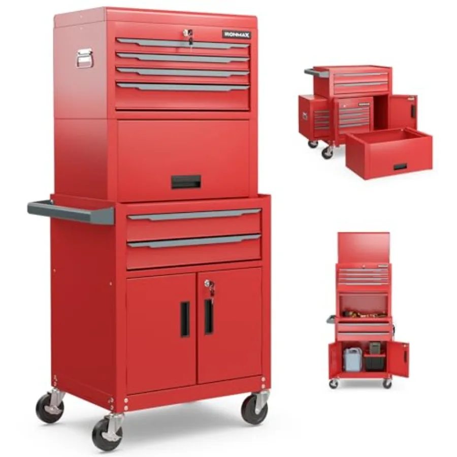 6-Drawer Extra Large Tool Storage Cabinet with 4 Lockable Universal Wheels Auto Lock Protective Liner Heavy Duty Rolling Design
6-Drawer Extra Large Tool Storage Cabinet with 4 Lockable Universal Wheels Auto Lock Protective Liner Heavy Duty Rolling Design