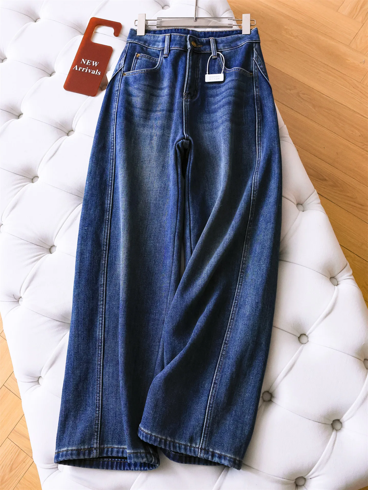 High Waist Fleece Lined Thickened Bananas Wide Leg Pants Denim Casual Style High Definition Shape Women's Winter Jeans Q351
High Waist Fleece Lined Thickened Bananas Wide Leg Pants Denim Casual Style High Definition Shape Women's Winter Jeans Q351