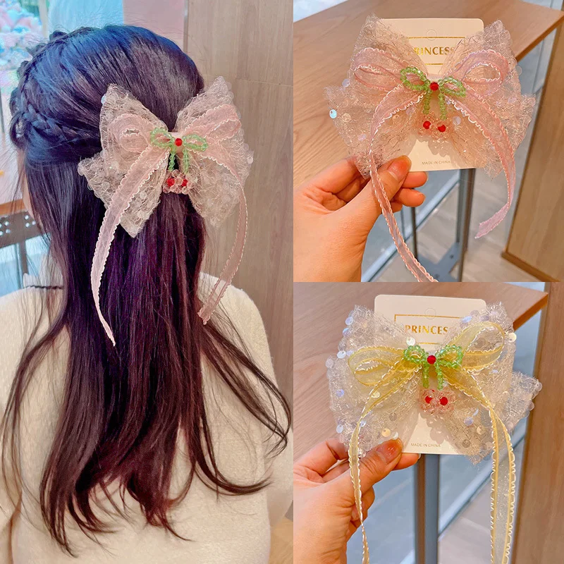 1PC New Cute Children Ribbon Sequin Cherry Bow Girls Hairpins Hair Clips Kids Headwear Baby Hair Accessories
1PC New Cute Children Ribbon Sequin Cherry Bow Girls Hairpins Hair Clips Kids Headwear Baby Hair Accessories