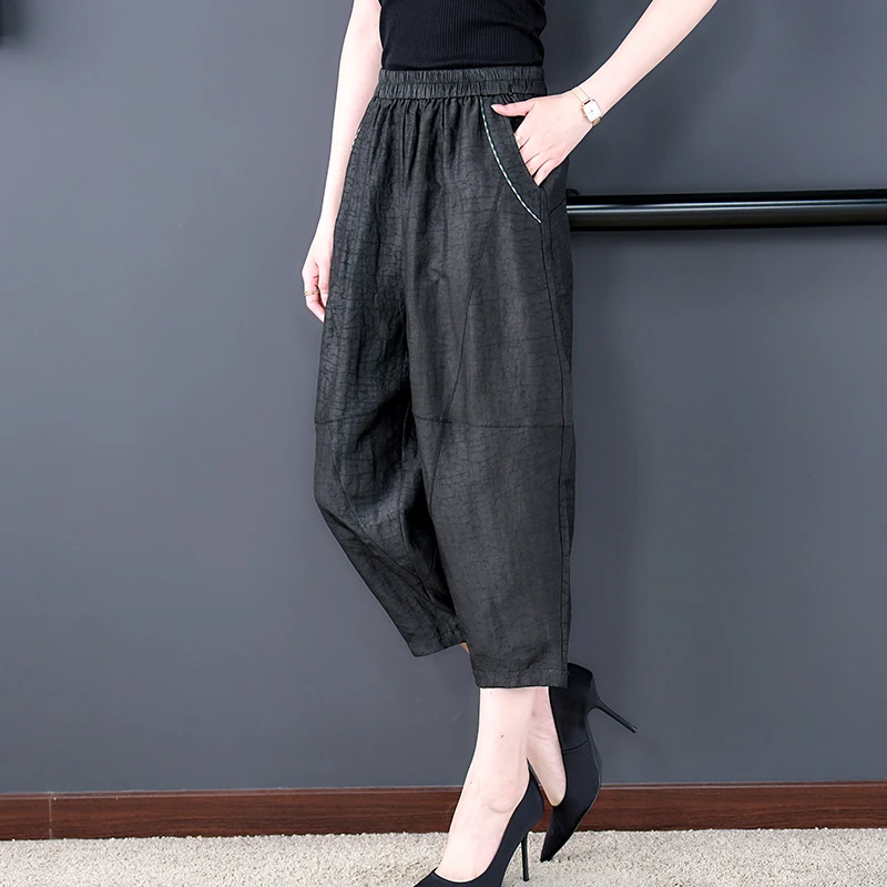 Летние тонкие повседневные брюки Харлан, женские летние легкие свободные леггинсы с высокой талией, брюки с девятью точками, асимметричный дизайн
Летние тонкие повседневные брюки Харлан, женские летние легкие свободные леггинсы с высокой талией, брюки с девятью точками, асимметричный дизайн