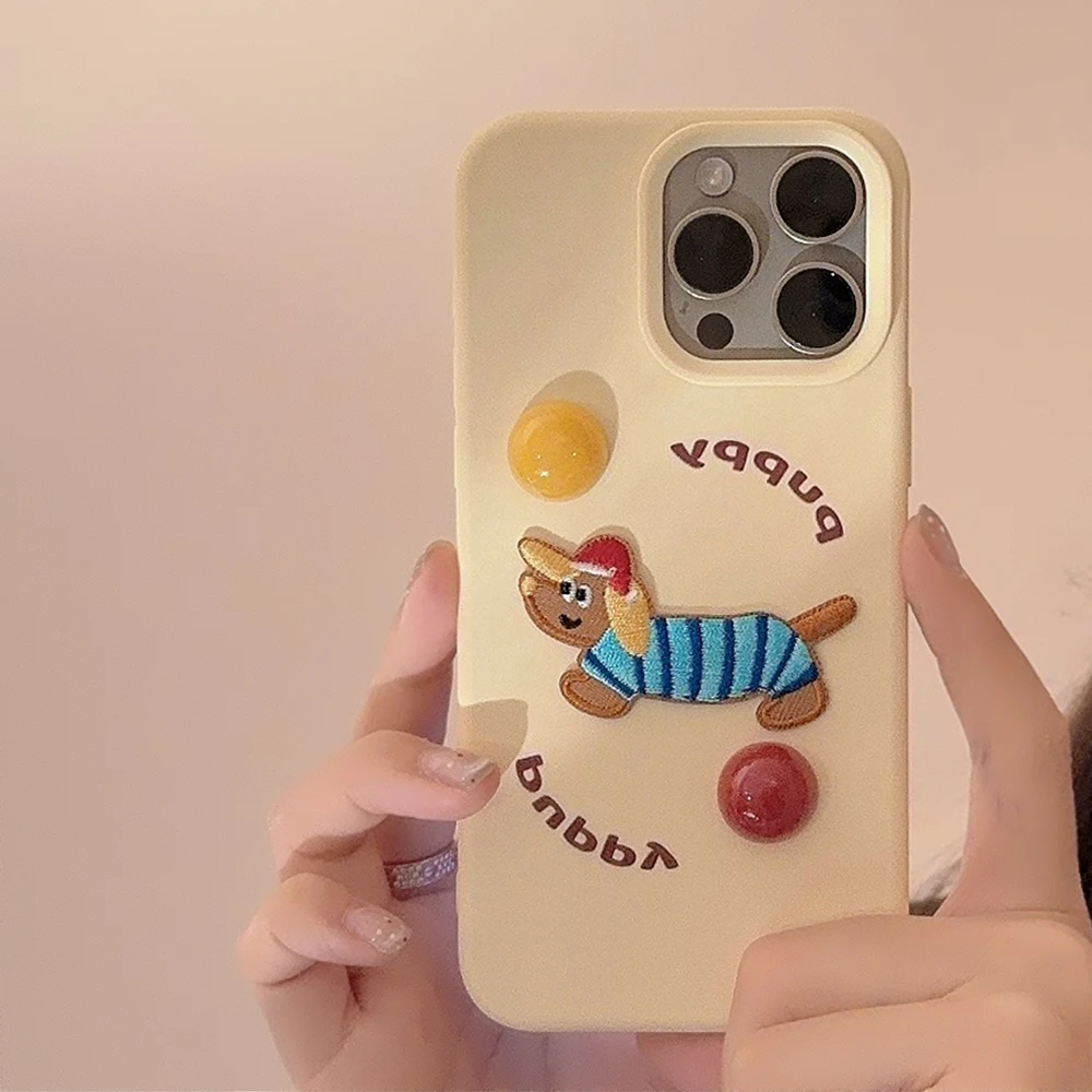 Embroidery dog Phone Case for IPhone15 16 Pro Max case puppy 3D Soft Silicone iphone cover for iphone 15 case 16 pro max promax
Embroidery dog Phone Case for IPhone15 16 Pro Max case puppy 3D Soft Silicone iphone cover for iphone 15 case 16 pro max promax