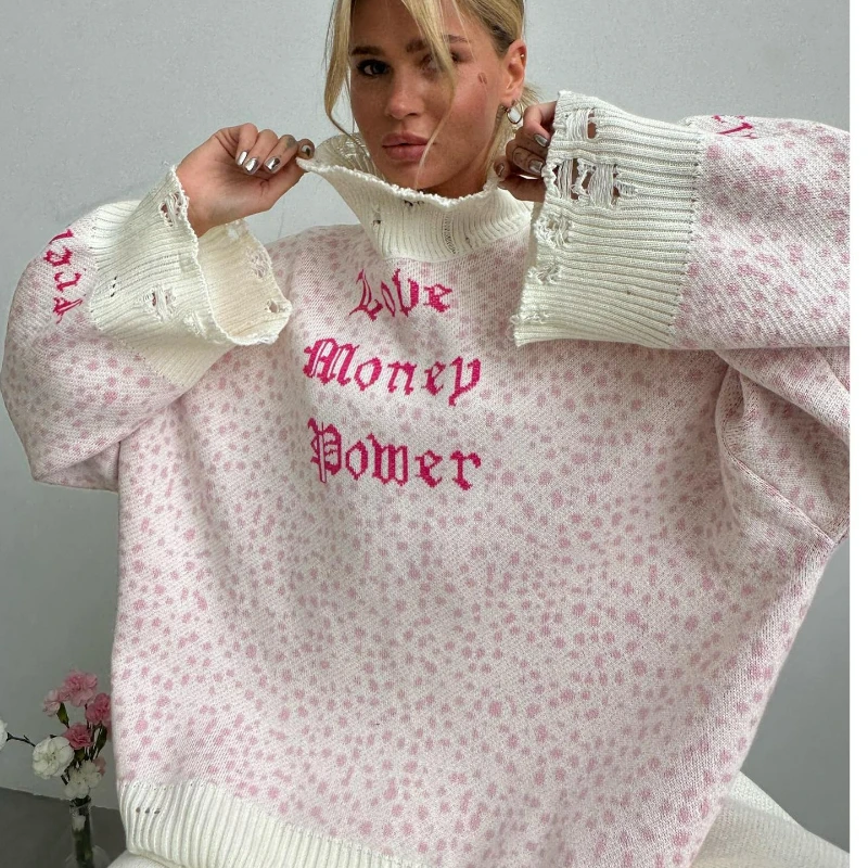 2026 Fall Winter Laid-back Loose Knitted Sweater Long-sleeved Top European Style Fashionable Letter Pullover Sweater for Women
2026 Fall Winter Laid-back Loose Knitted Sweater Long-sleeved Top European Style Fashionable Letter Pullover Sweater for Women