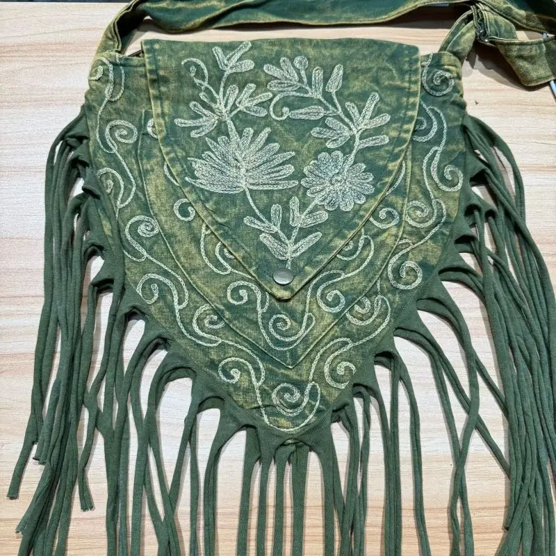 Nepalese Hippie Wasteland Style Floral Embroidered Ruffled Hobo Bag Vintage Bohemian Fashion Tassel Shoulder & Crossbody Bag
Nepalese Hippie Wasteland Style Floral Embroidered Ruffled Hobo Bag Vintage Bohemian Fashion Tassel Shoulder & Crossbody Bag