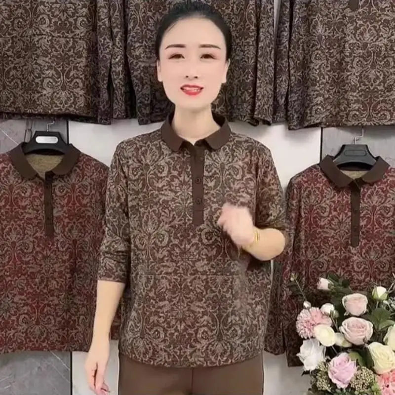 Loose Fit Elastic Sweatshirt for Older Women Autumn Winter plus Size Floral Print Cover Belly Button Stand Collar Slimming Top
Loose Fit Elastic Sweatshirt for Older Women Autumn Winter plus Size Floral Print Cover Belly Button Stand Collar Slimming Top