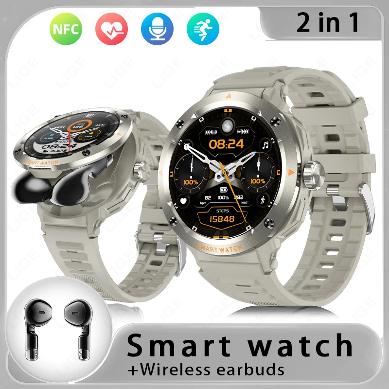 Умные часы LIGE NFC 2 в 1 с наушниками TWS, новый фитнес-трекер с измерением пульса и уровня кислорода в крови, спортивные часы с Bluetooth-вызовами, смарт-часы для мужчин
Умные часы LIGE NFC 2 в 1 с наушниками TWS, новый фитнес-трекер с измерением пульса и уровня кислорода в крови, спортивные часы с Bluetooth-вызовами, смарт-часы для мужчин