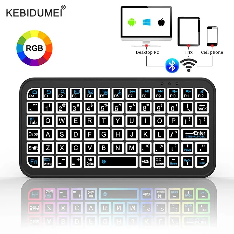 Mini Wireless Bluetooth 5.2 Keyboard 5inch Keycups 7 Color Backlit Keyboard English Rechargeable Keyboard for PC Android TV Box
Mini Wireless Bluetooth 5.2 Keyboard 5inch Keycups 7 Color Backlit Keyboard English Rechargeable Keyboard for PC Android TV Box