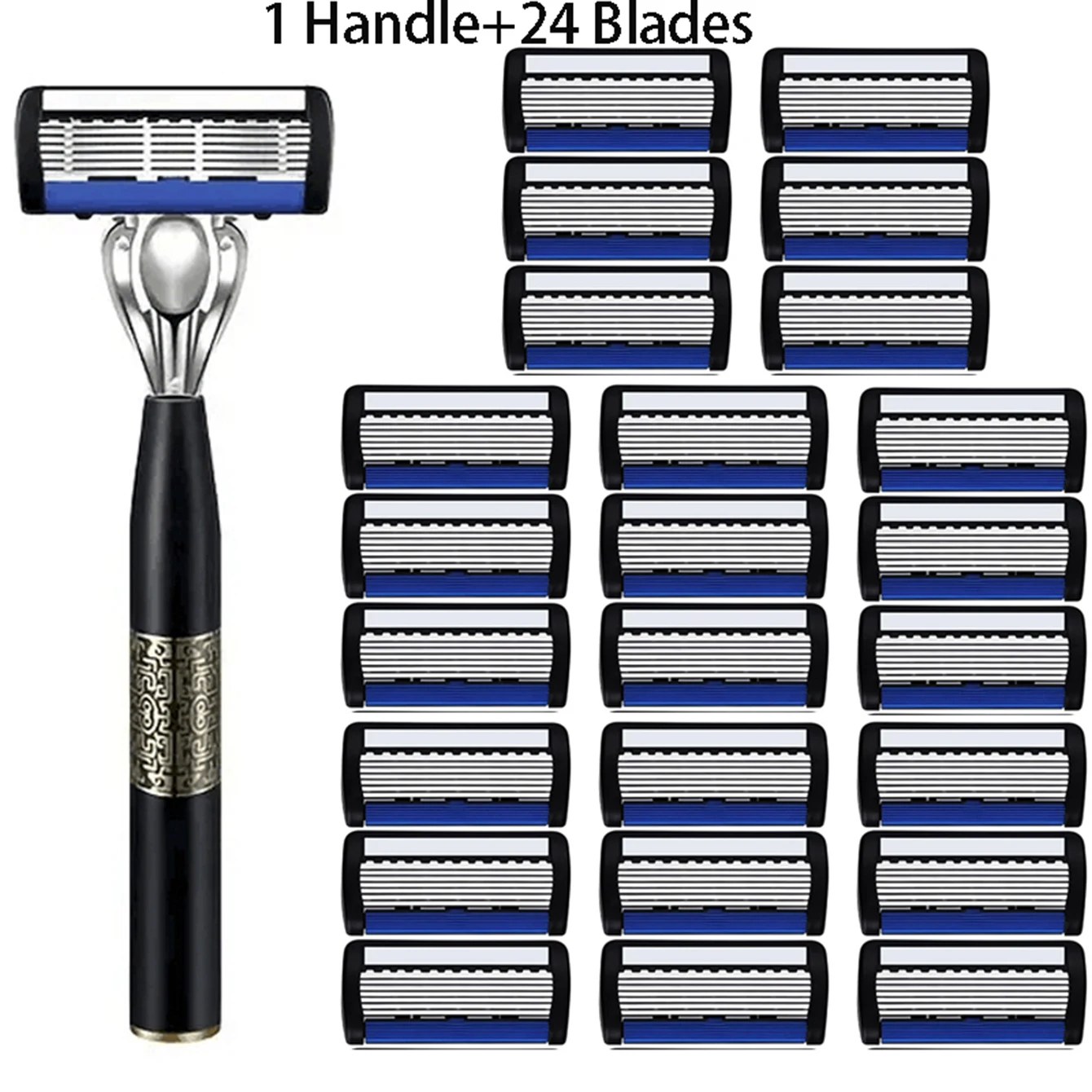 6-layer manual men's razor, metal razor holder razor, stainless steel blade hand guard, washable metal ordinary beard and beard
6-layer manual men's razor, metal razor holder razor, stainless steel blade hand guard, washable metal ordinary beard and beard