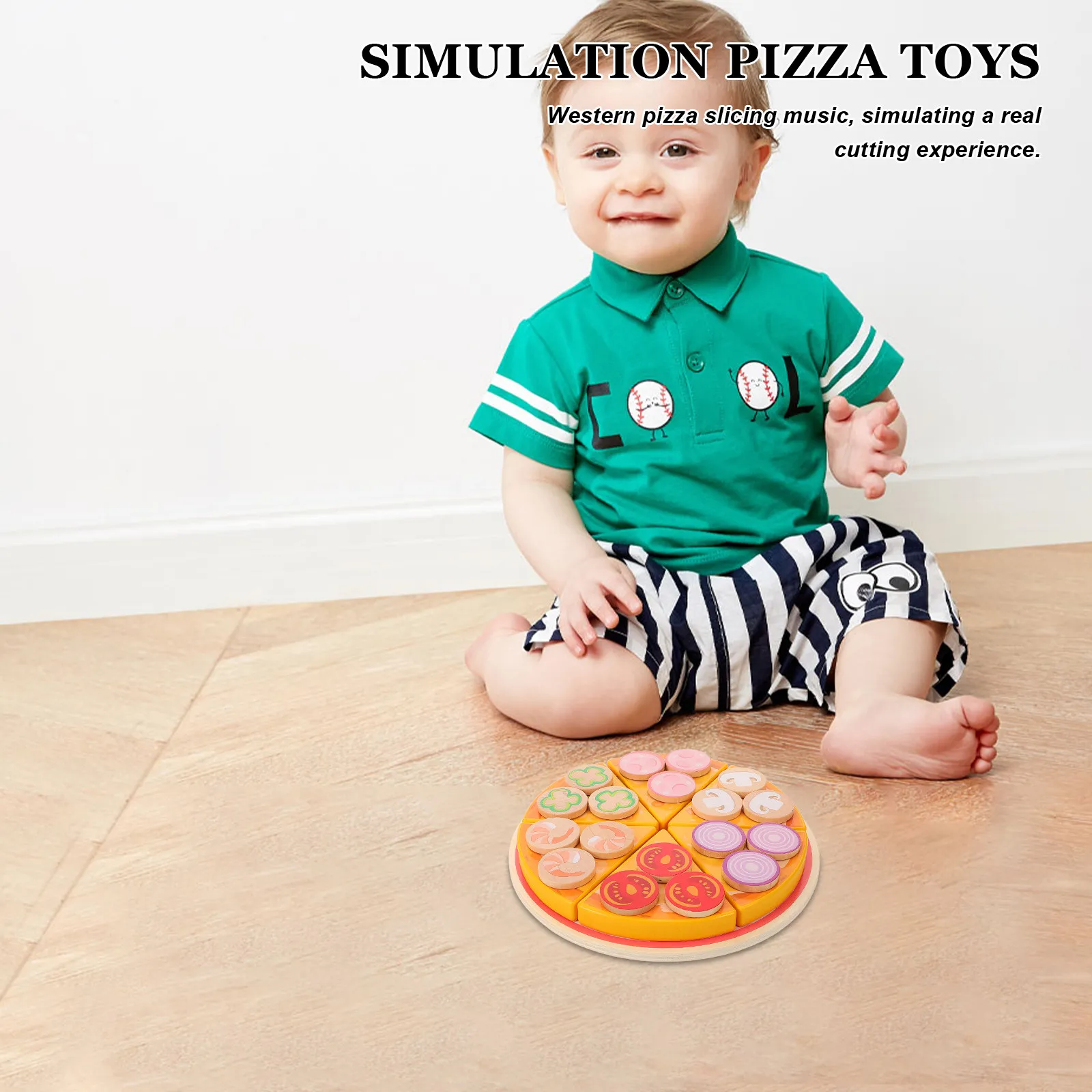 Wooden Pizza Cutting Play Food Realistic Kitchen Pretend Playset Montessori Wood Food Set for Creativity Development
Wooden Pizza Cutting Play Food Realistic Kitchen Pretend Playset Montessori Wood Food Set for Creativity Development