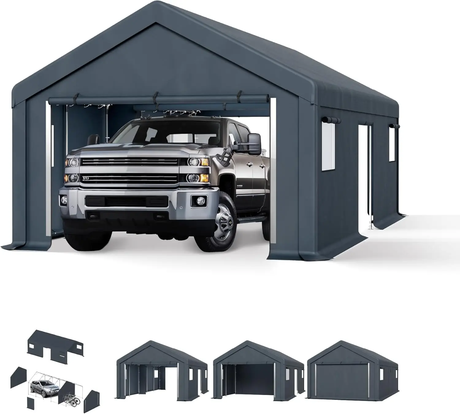 13'x24'x9.6' Outdoor Portable Storage Shelter Shed Garage with Roll Up Zipper Doors & Vents Carport for Motorcycle Waterproof
13'x24'x9.6' Outdoor Portable Storage Shelter Shed Garage with Roll Up Zipper Doors & Vents Carport for Motorcycle Waterproof