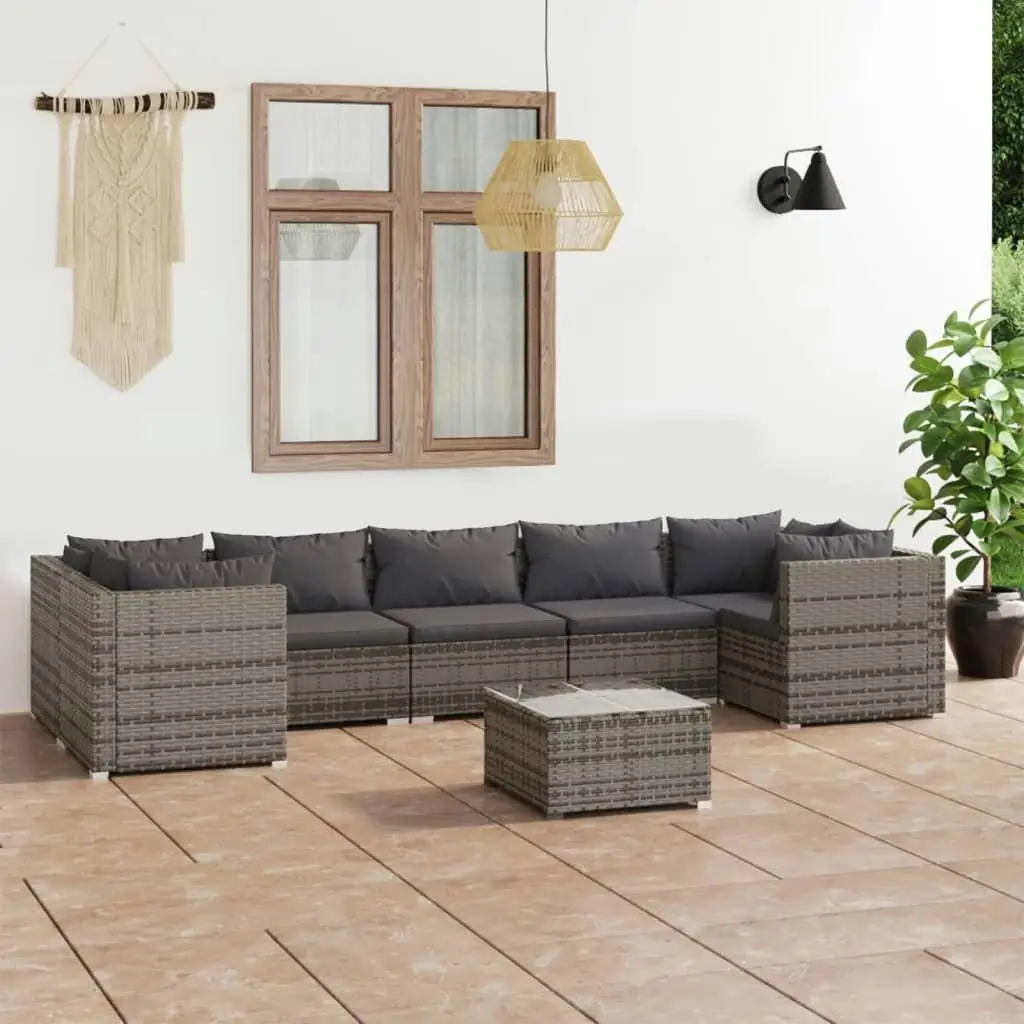 Garden Lounge Set Grey PE Rattan Powder Coated Steel Plastic Glass Outdoor Furniture Comfortable Seating Set
Garden Lounge Set Grey PE Rattan Powder Coated Steel Plastic Glass Outdoor Furniture Comfortable Seating Set