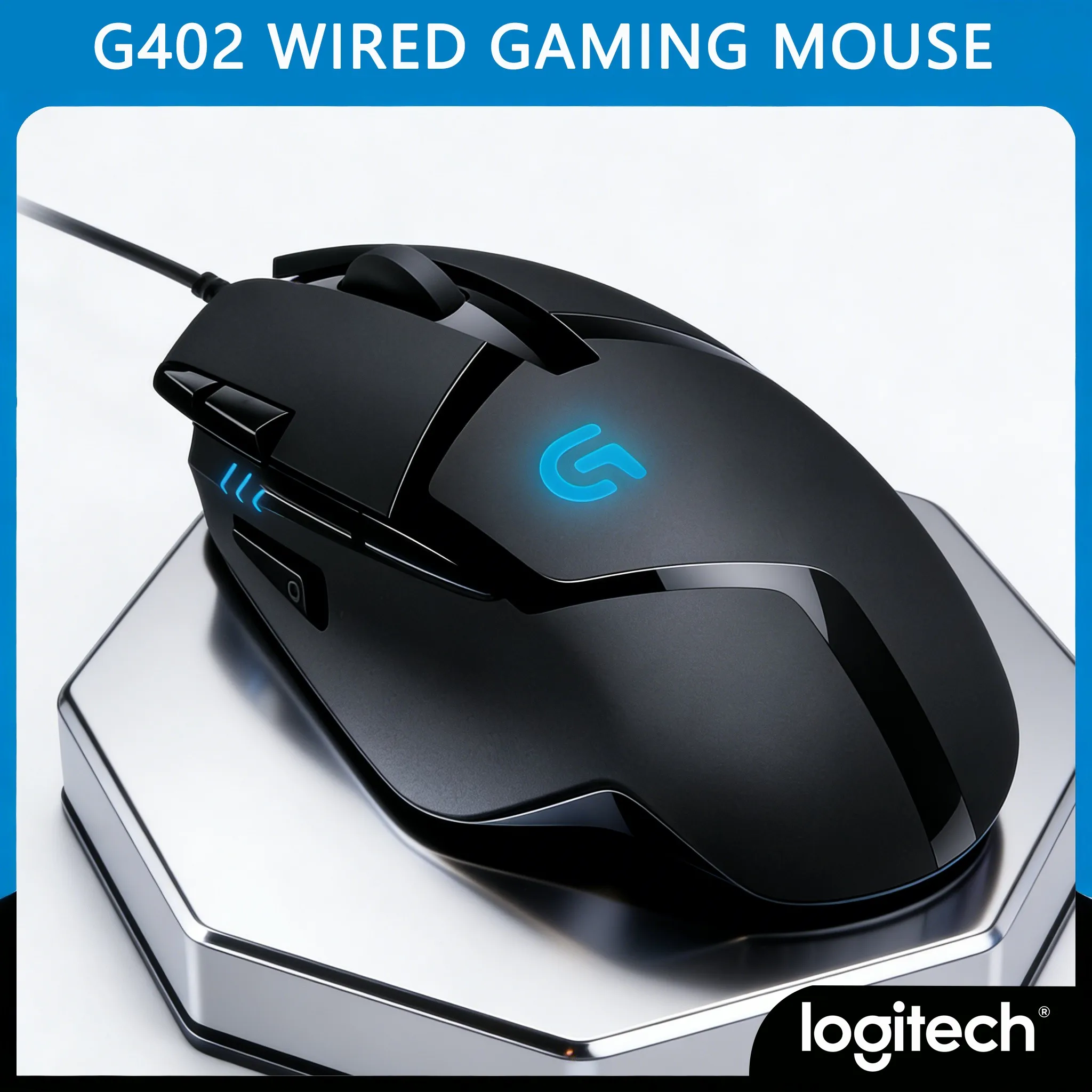Logitech G402 — 4 настраиваемых на лету параметра DPI для точной игры
Logitech G402 — 4 настраиваемых на лету параметра DPI для точной игры
