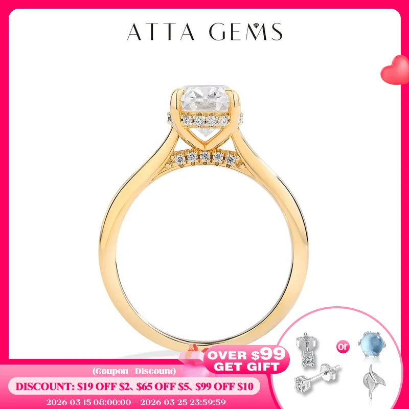 ATTAGEMS AU750 2.0CT Moissanite Ring Oval Cut Lab Diamond Solid 10K 14K 18K Gold For Women Engagement Bride Wedding Fine Jewelry
ATTAGEMS AU750 2.0CT Moissanite Ring Oval Cut Lab Diamond Solid 10K 14K 18K Gold For Women Engagement Bride Wedding Fine Jewelry