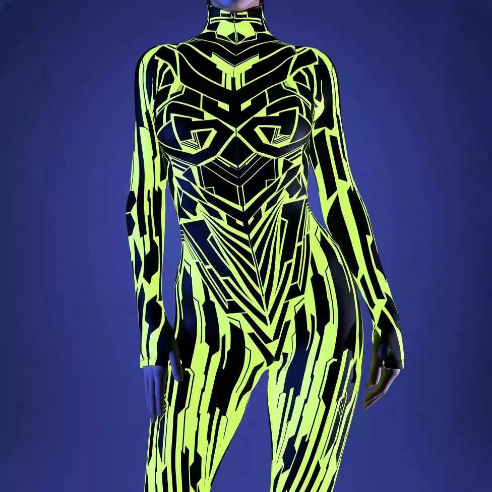 Women Art Irregular Lines Bodysuit Cyber Punk Jumpsuit Halloween Holiday Party Cosplay Costume Performance Romper Zentai Suit
Women Art Irregular Lines Bodysuit Cyber Punk Jumpsuit Halloween Holiday Party Cosplay Costume Performance Romper Zentai Suit