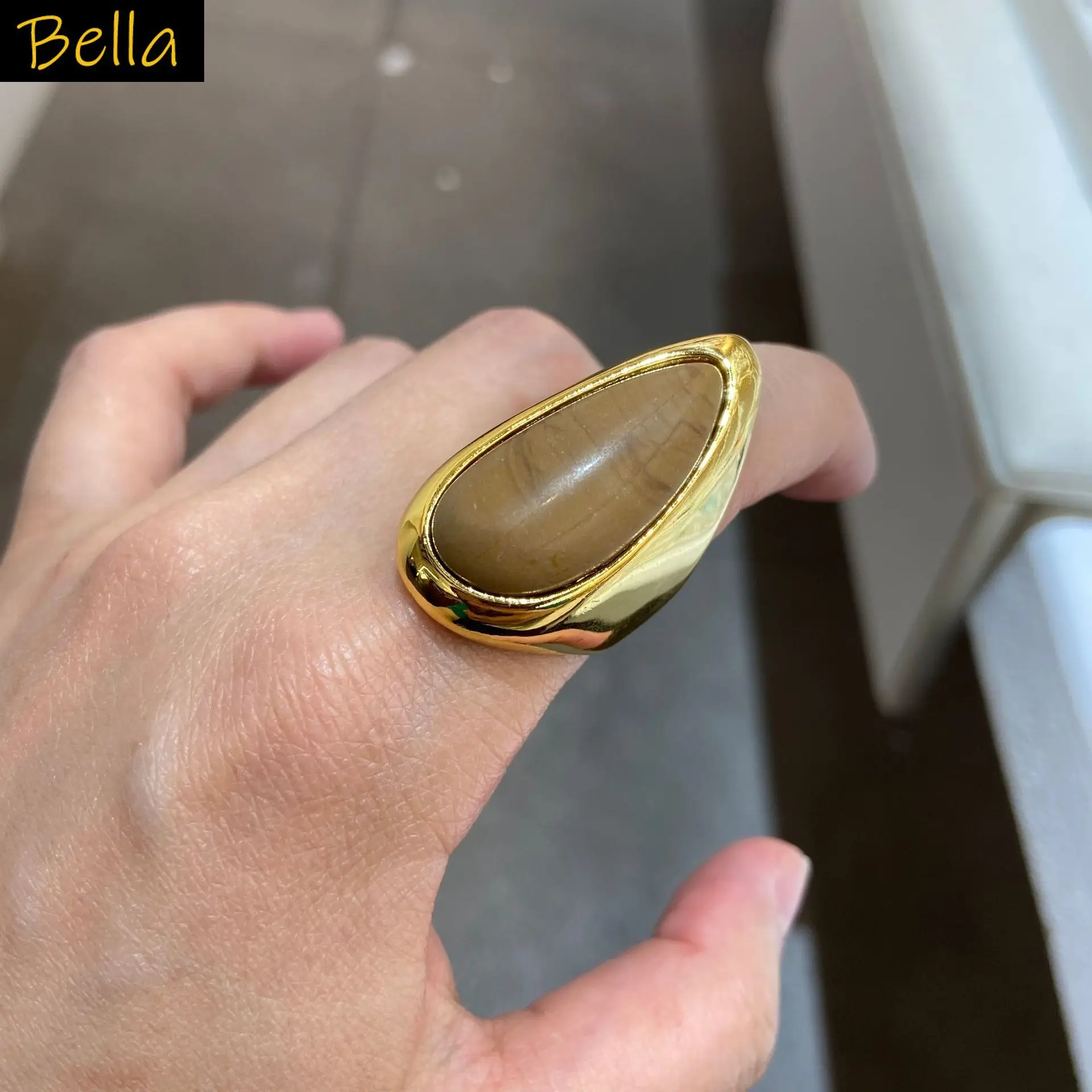 nature stone ring for women jewelry large tear drop opening ring
nature stone ring for women jewelry large tear drop opening ring