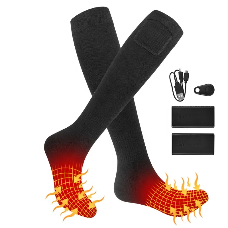 2025 Smart Wireless Remote Control Safety Certified RF Module Rechargeable Ski Heated Socks Foot Wear Thermal Socks for Winter