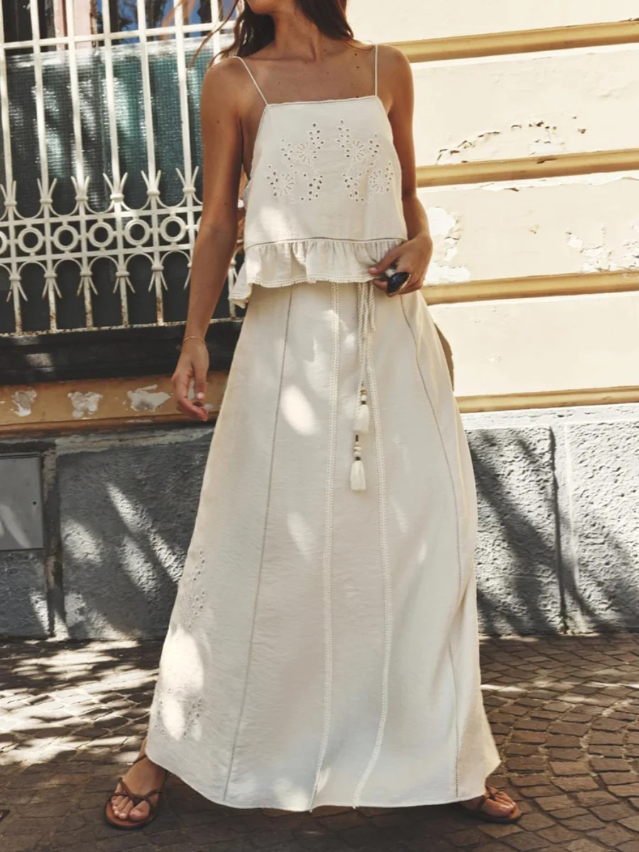 Summer New Women's Strap Top Midi Skirt Faion Set ZA2024 Ele mat Sle Casual Busin Workwear
Summer New Women's Strap Top Midi Skirt Faion Set ZA2024 Ele mat Sle Casual Busin Workwear