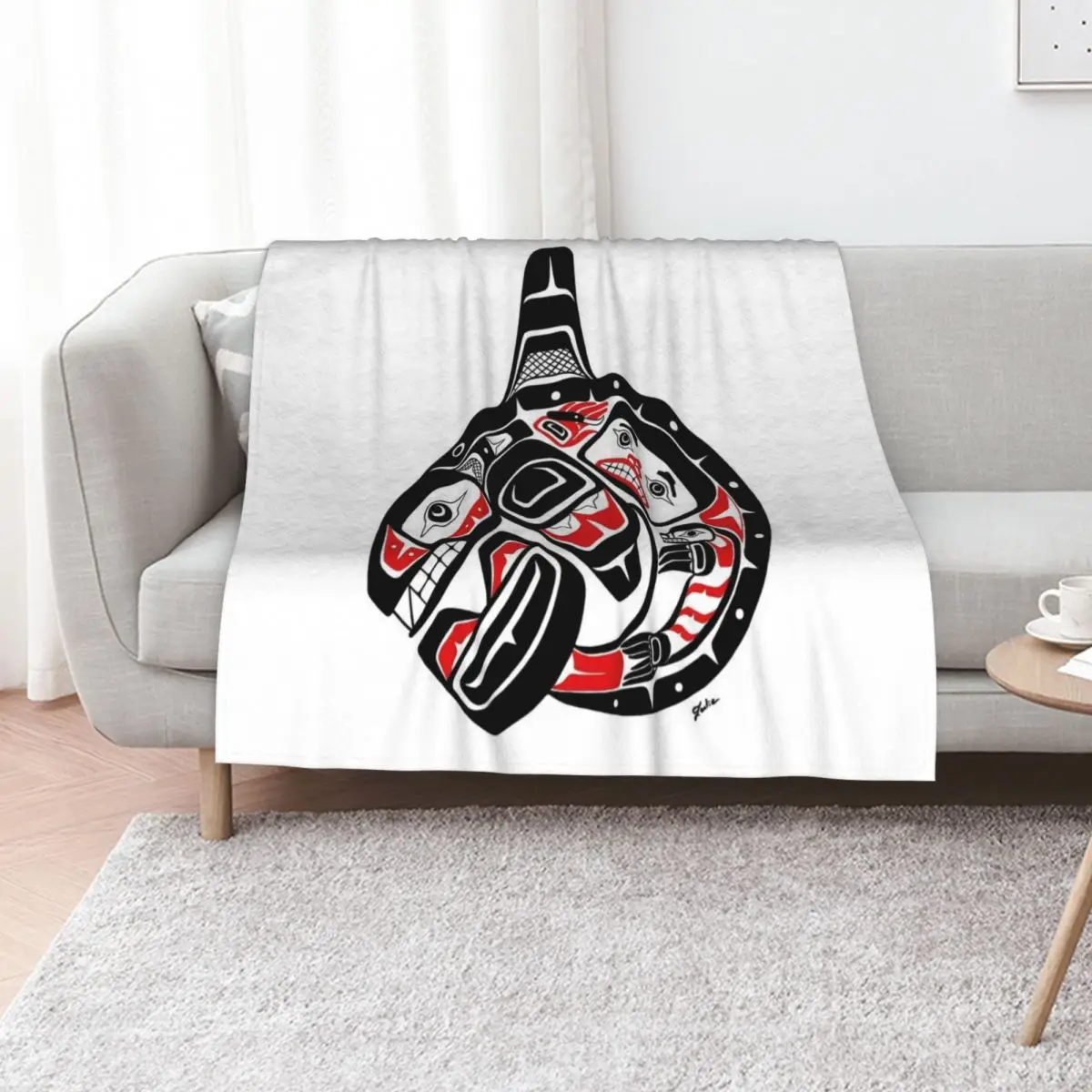 BLACKFISH - PNW Alaska, Tlingit style orca killer whale Throw Blanket Summer Cool Breathable Blanket for Sleeping
BLACKFISH - PNW Alaska, Tlingit style orca killer whale Throw Blanket Summer Cool Breathable Blanket for Sleeping