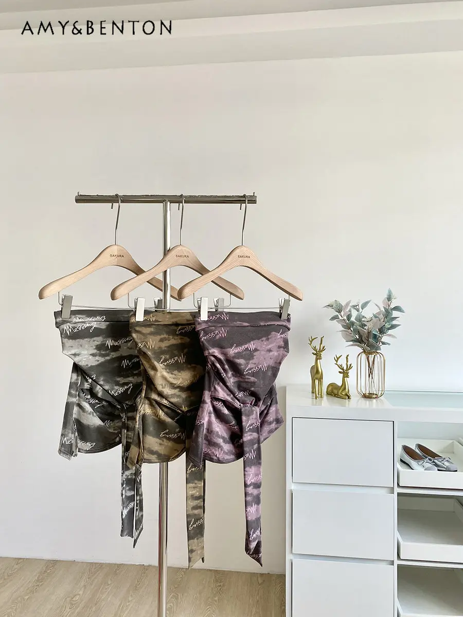 Summer New Korean Style Simple Fashion Letter Print Irregular Khaki Black Pink Strap Design Short Slim Strapless Vest
Summer New Korean Style Simple Fashion Letter Print Irregular Khaki Black Pink Strap Design Short Slim Strapless Vest