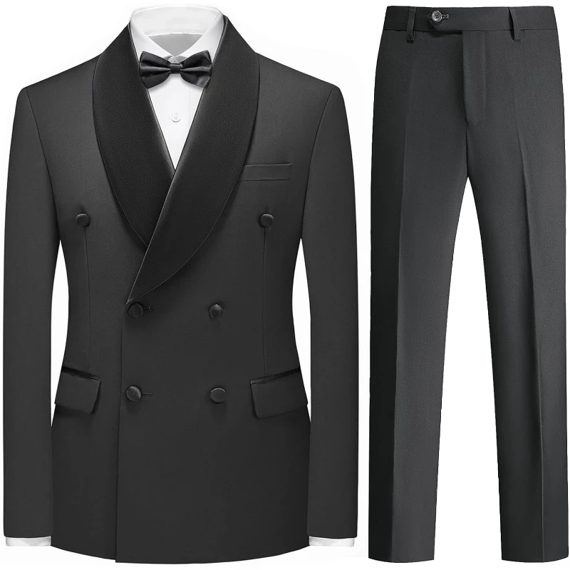 Tuxedo Suits For Men Solid 2 Piece Regular Fit Formal Set Shawl Lapels Double Breasted Jacket And Pants
Tuxedo Suits For Men Solid 2 Piece Regular Fit Formal Set Shawl Lapels Double Breasted Jacket And Pants
