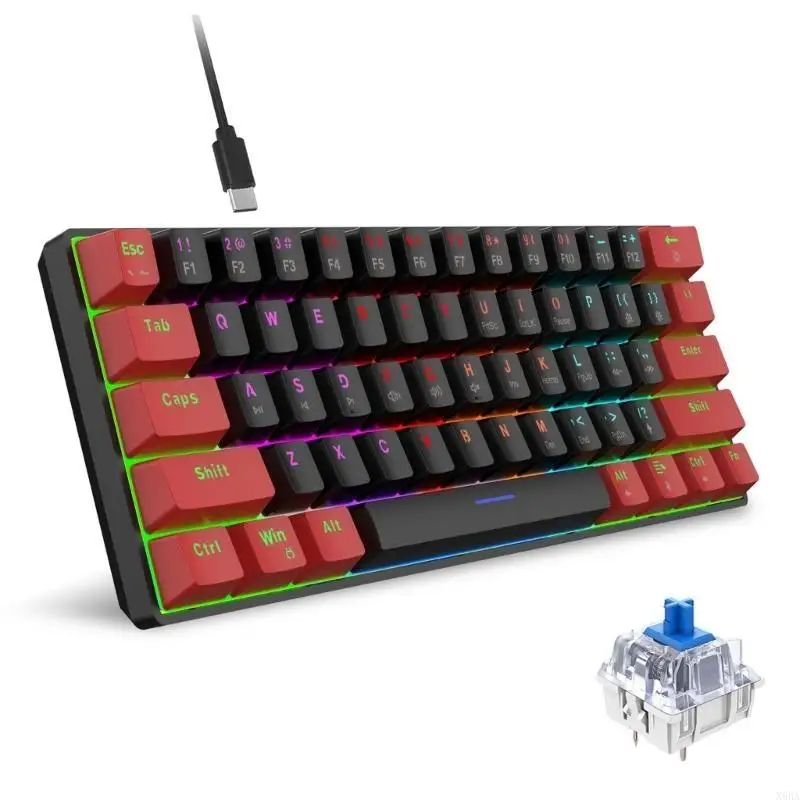 X6HA Wire Gaming Keyboard 61Keys Mechanical Keyboards Blue Backlit Ergonomic Design Keyboards 175cm Detachable Cable
X6HA Wire Gaming Keyboard 61Keys Mechanical Keyboards Blue Backlit Ergonomic Design Keyboards 175cm Detachable Cable