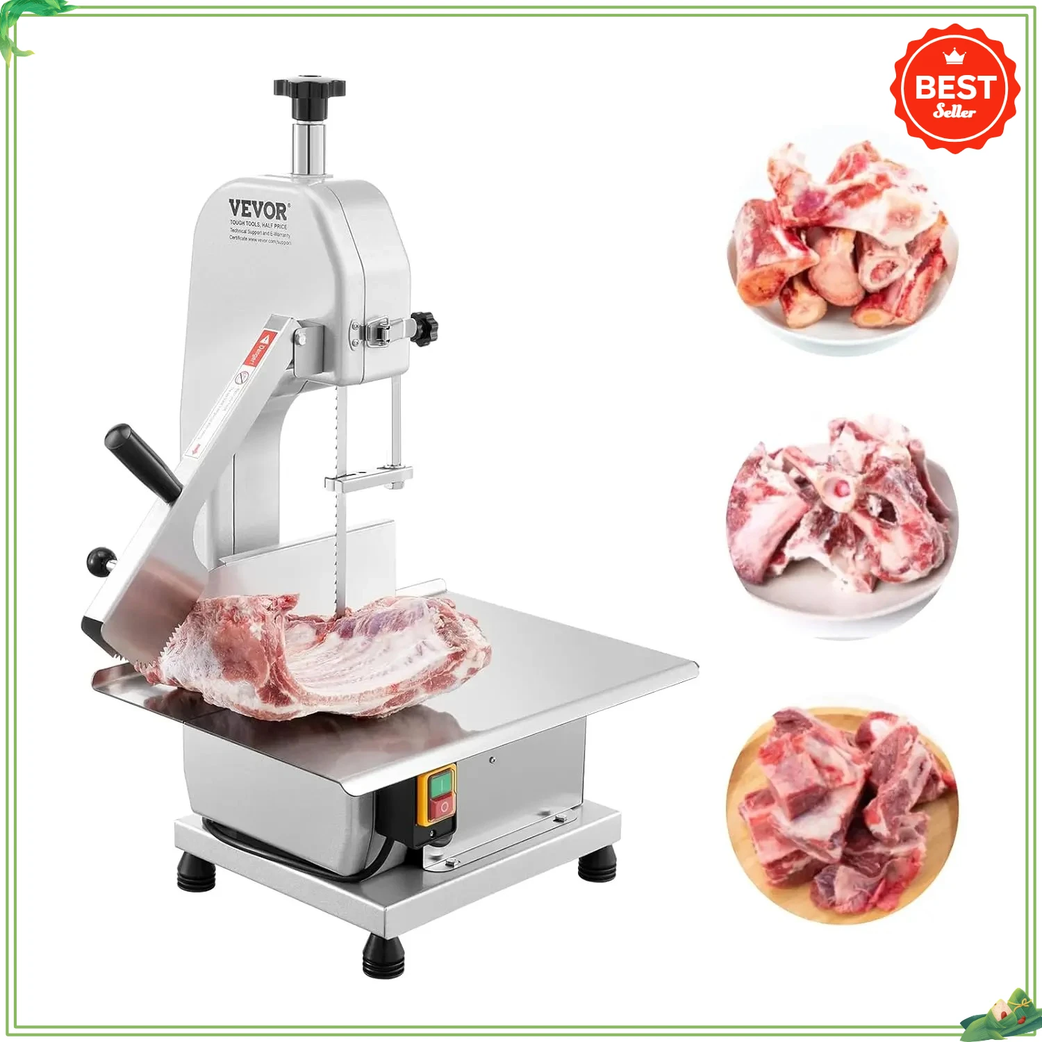 650W Stainless Steel Countertop Bone Sawing Machine Workbeach 12.4" x 18.1" 4.33 Inch Max Cutting Thickness Electric MeatBandsaw
650W Stainless Steel Countertop Bone Sawing Machine Workbeach 12.4" x 18.1" 4.33 Inch Max Cutting Thickness Electric MeatBandsaw