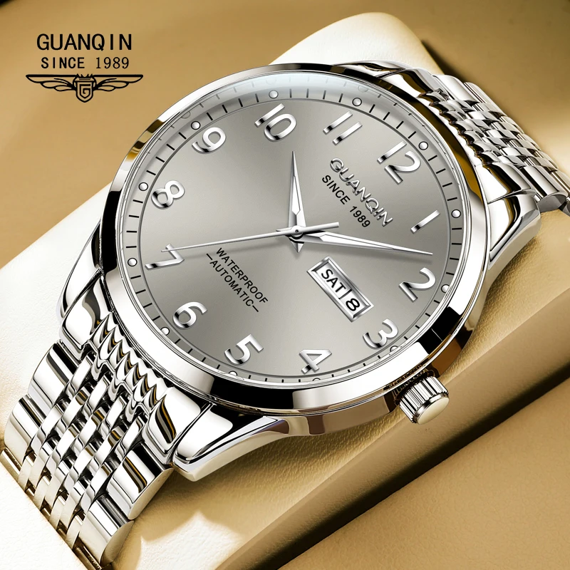 GUANQIN Men's Watches Casual Business Fine Steel Original Brand Automatic Mechanical Wristwatch for Man Waterproof Luminous Date
GUANQIN Men's Watches Casual Business Fine Steel Original Brand Automatic Mechanical Wristwatch for Man Waterproof Luminous Date