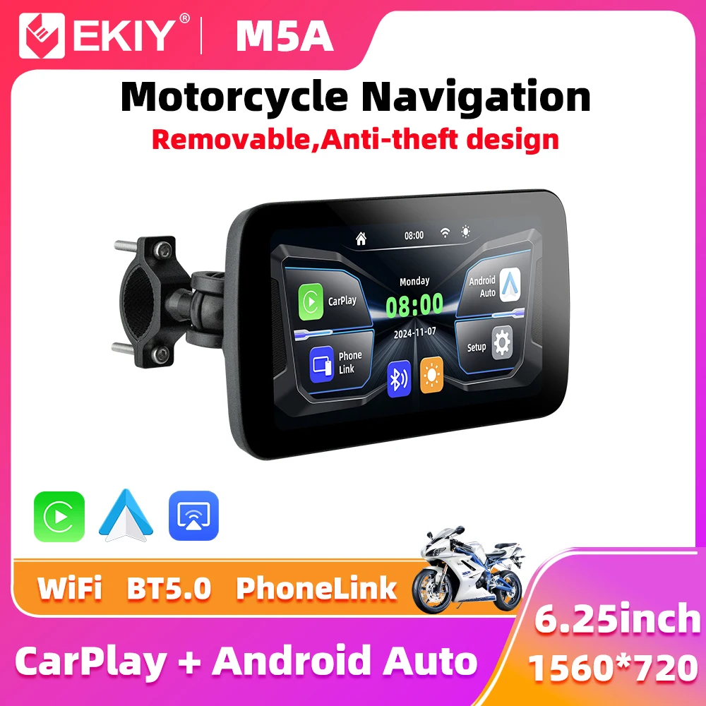 EKIY 6.25 inch Wireless CarPlay Moto Android Auto GPS Motorcycle Navigation Portable Digital Motorcycle Dashboard Display Screen
EKIY 6.25 inch Wireless CarPlay Moto Android Auto GPS Motorcycle Navigation Portable Digital Motorcycle Dashboard Display Screen