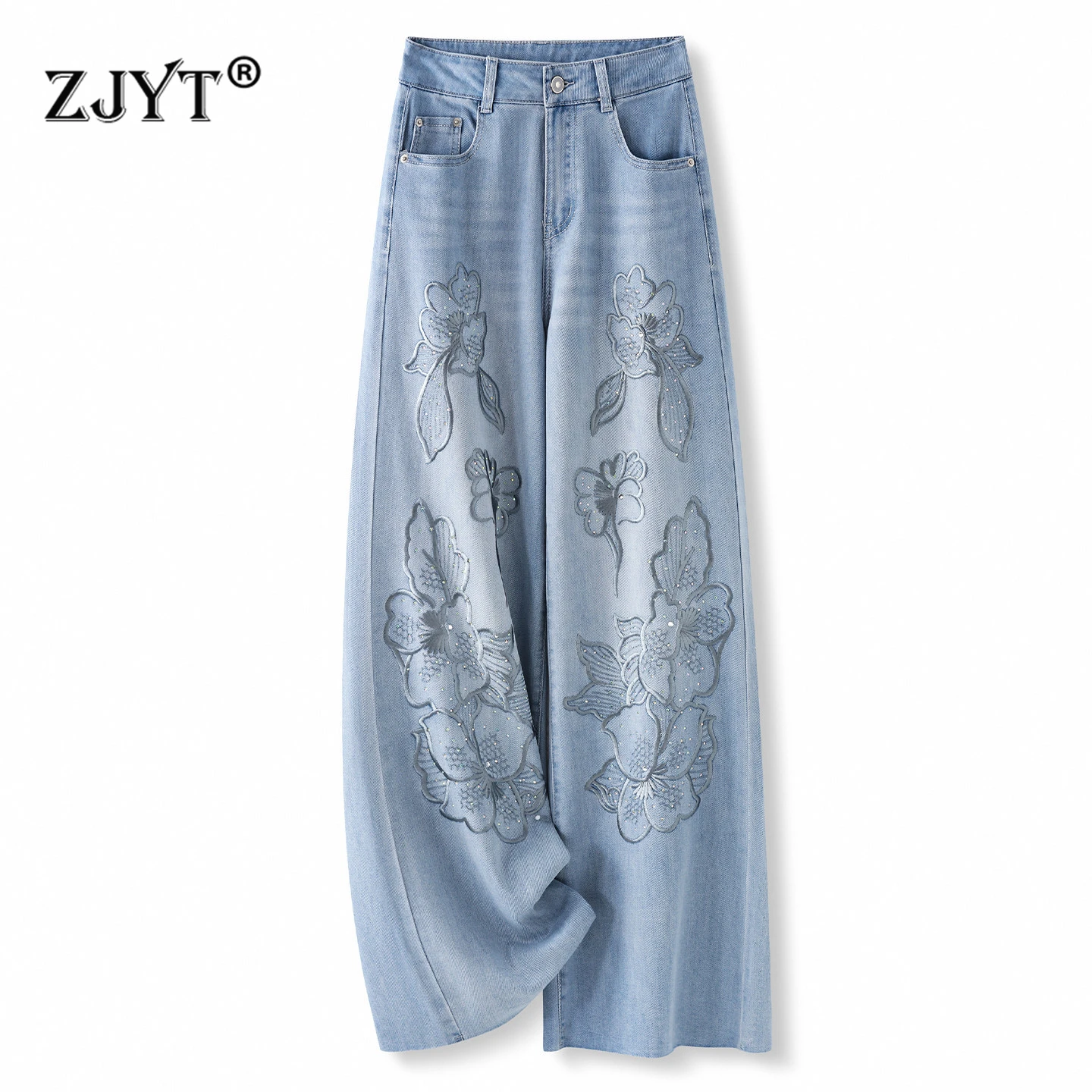 ZJYT Floral Embroidery Wide Leg Jeans Women High Street Fashion Spring Summer Loose Casual Denim Pants Trousers Female Bottoms
ZJYT Floral Embroidery Wide Leg Jeans Women High Street Fashion Spring Summer Loose Casual Denim Pants Trousers Female Bottoms