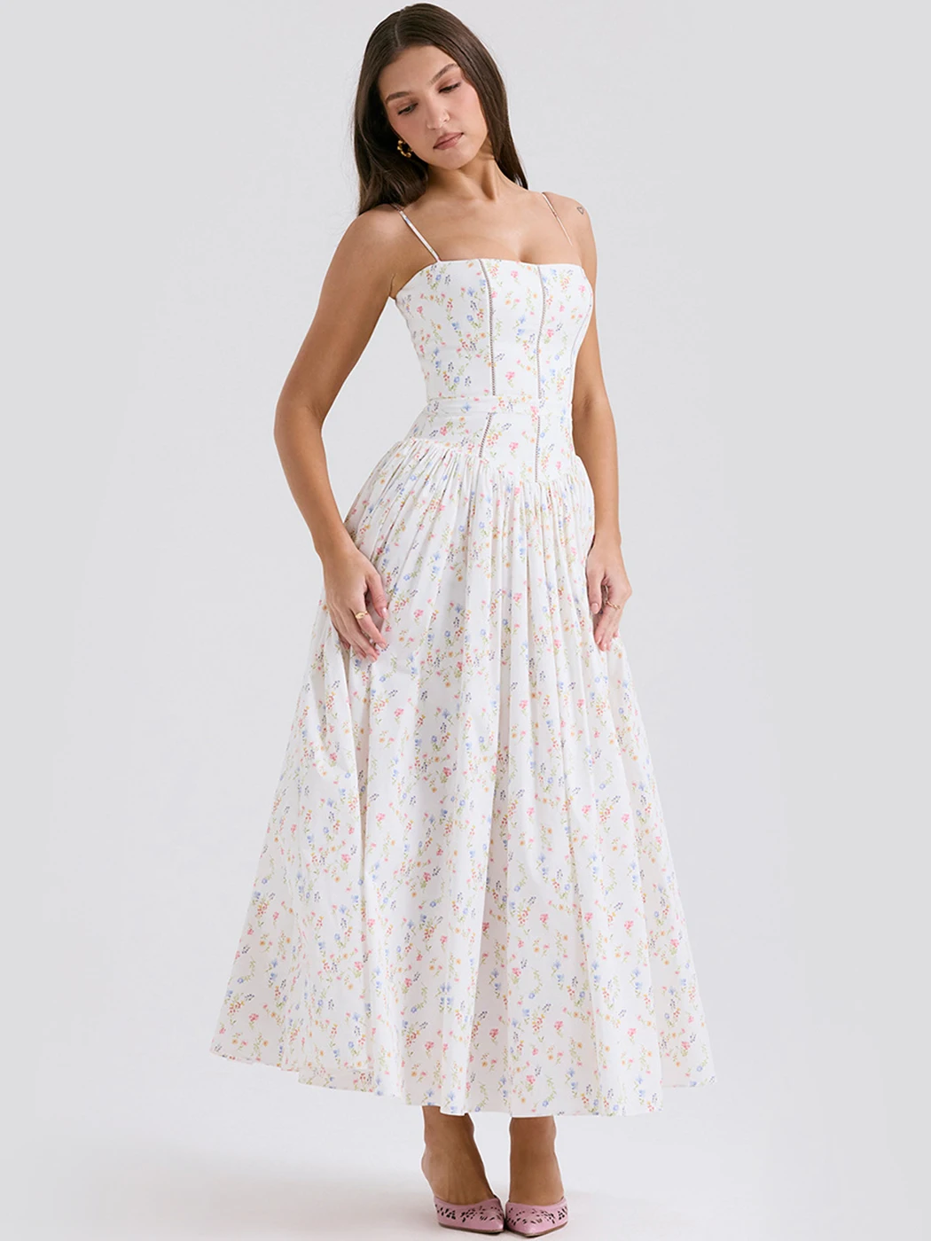 Floral Print Sweet Midi Dress Women Summer 2024 Open Back Chic Casual Strap Sexy Dresses Lady Elegant Evening Party Long Dress
Floral Print Sweet Midi Dress Women Summer 2024 Open Back Chic Casual Strap Sexy Dresses Lady Elegant Evening Party Long Dress