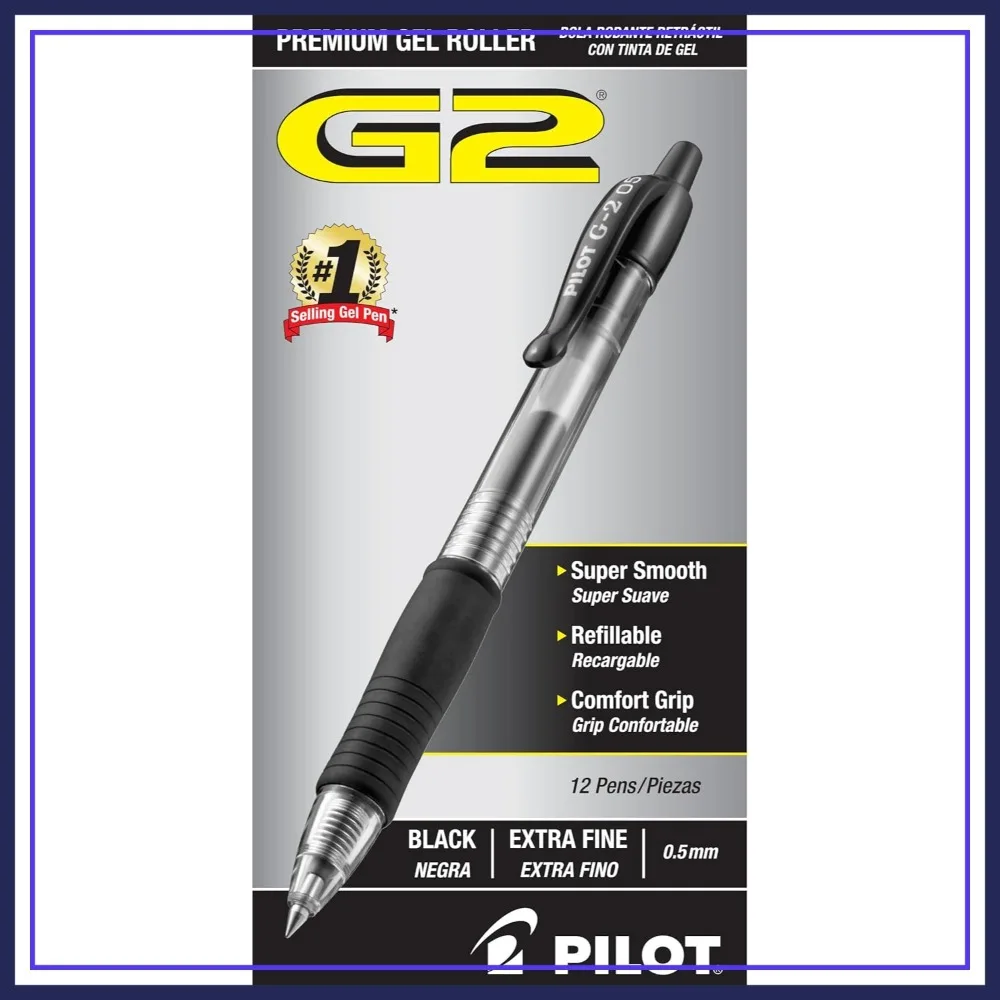 Extra Fine Point 0.5mm Gel Pens, Black Ink, 12-Pack - Smooth Writing for School, Office, Journaling
Extra Fine Point 0.5mm Gel Pens, Black Ink, 12-Pack - Smooth Writing for School, Office, Journaling